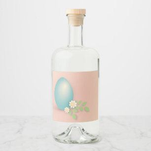 Étiquettes Pour Bouteilles De Liqueur Joyeux Oeuf pastel floral blanc