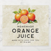 Étiquettes Pour Bouteilles De Liqueur Jus d'orange maison (Étiquettes simples)