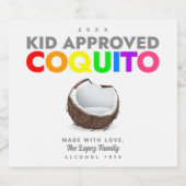 Étiquettes Pour Bouteilles De Liqueur Kid Approved Coquito Bottle Label (Étiquettes simples)