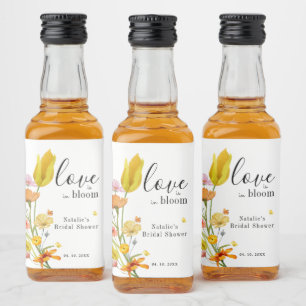 Étiquettes Pour Bouteilles De Liqueur L'amour est dans la Fête des mariées Fleur sauvage