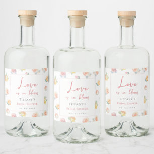 Étiquettes Pour Bouteilles De Liqueur L'amour est en fleurs Jardin floral Fête de mariag