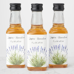 Étiquettes Pour Bouteilles De Liqueur Lavande violet Aquarelle Fleur Floral Mariage