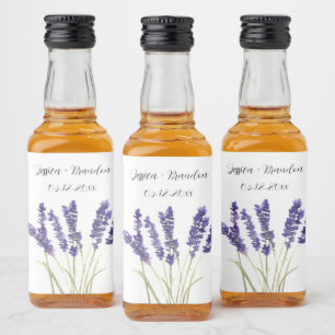 Étiquettes Pour Bouteilles De Liqueur Lavande violet Aquarelle Fleur Floral Mariage