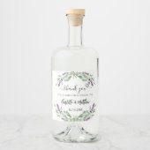 Étiquettes Pour Bouteilles De Liqueur Lavender eucalyptus mariage merci (Devant)