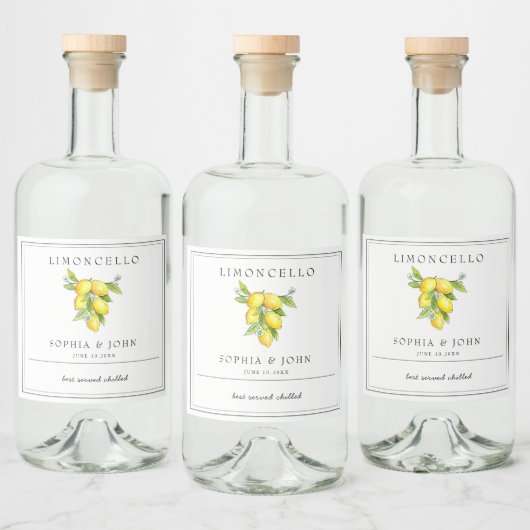 Étiquettes Pour Bouteilles De Liqueur Limoncello à l'italienne citron (Bouteilles)