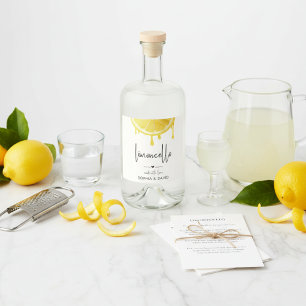 Étiquettes Pour Bouteilles De Liqueur Limoncello Aquarelle Citron Faits Maison