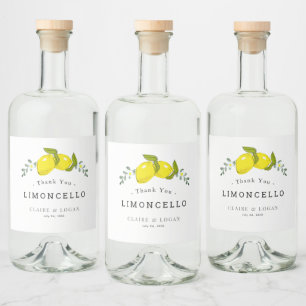 Étiquettes Pour Bouteilles De Liqueur Limoncello Citrus Mariage floral