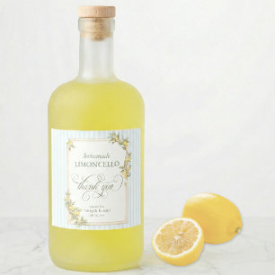 Étiquettes Pour Bouteilles De Liqueur Limoncello de mariage au citron méditerranéen