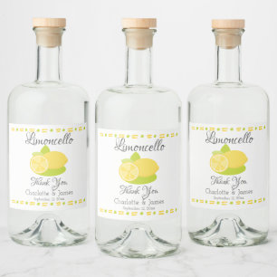 Étiquettes Pour Bouteilles De Liqueur Limoncello Fruit citron Merci personnalisé