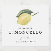 Étiquettes Pour Bouteilles De Liqueur Limoncello Lemon Floral Blanc (Étiquettes simples)