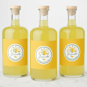 Étiquettes Pour Bouteilles De Liqueur Limoncello Lemonade Lemon Artisanat artisanal CUST