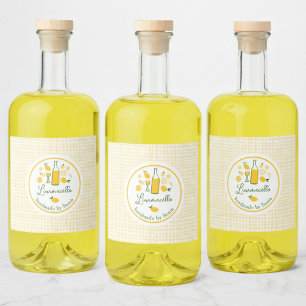 Étiquettes Pour Bouteilles De Liqueur Limoncello Lemonade Lemon En vichy artisanal sur m