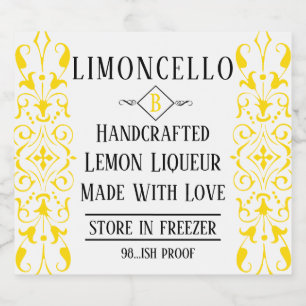 Étiquettes Pour Bouteilles De Liqueur Limoncello Liqueur Fancy Mariage Invité Favoriser