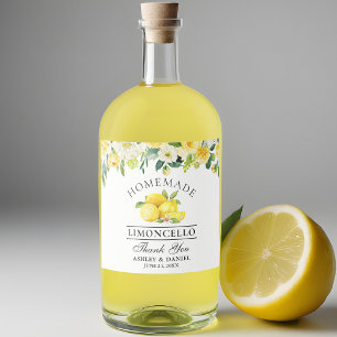 Étiquettes Pour Bouteilles De Liqueur Limoncello Watercolor Lemons Floral