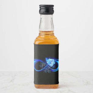 Étiquettes Pour Bouteilles De Liqueur L'infini lumineux avec une rose bleue