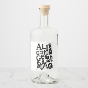 Étiquettes Pour Bouteilles De Liqueur Lino allemand "Joyeux anniversaire" Imprimer