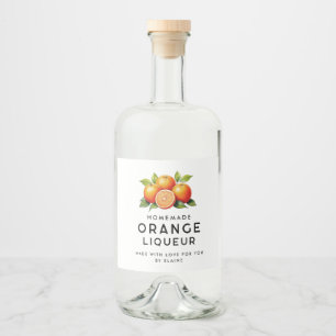 Étiquettes Pour Bouteilles De Liqueur Liqueur d'orange maison avec des oranges et des fe