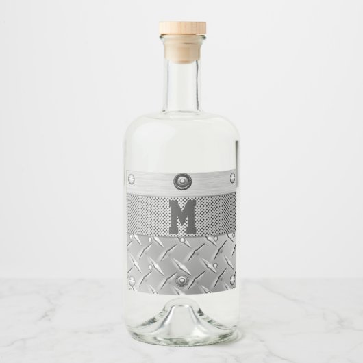 Étiquettes Pour Bouteilles De Liqueur Liqueur métallique et acier (Devant)