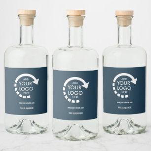 Étiquettes Pour Bouteilles De Liqueur Logo d'entreprise moderne bleu marine