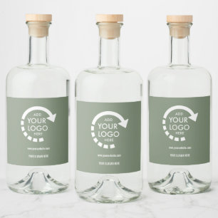 Étiquettes Pour Bouteilles De Liqueur Logo d'entreprise moderne Sage Green