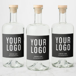 Étiquettes Pour Bouteilles De Liqueur Logo promotionnel personnalisé noir