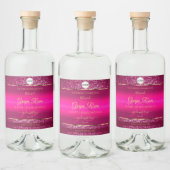 Étiquettes Pour Bouteilles De Liqueur Logo rose or et initiales Parties scintillant Étiq (Bouteilles)