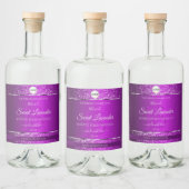 Étiquettes Pour Bouteilles De Liqueur Logo violet classique Initiales Parties scintillan (Bouteilles)