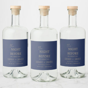 Étiquettes Pour Bouteilles De Liqueur L'or minimaliste de la marine la nuit avant le Mar