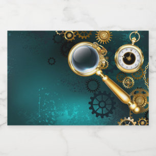 Étiquettes Pour Bouteilles De Liqueur Loupe en style Steampunk