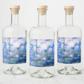 Étiquettes Pour Bouteilles De Liqueur Lys d'eau rose Monet (Bouteilles)