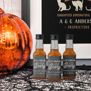 Étiquettes Pour Bouteilles De Liqueur Mangez, buvez et soyez effrayant Fête d'Halloween 