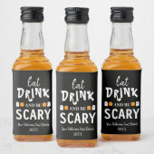 Étiquettes Pour Bouteilles De Liqueur Mangez, buvez et soyez effrayant Halloween (Bouteilles)