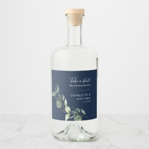 Étiquettes Pour Bouteilles De Liqueur Mariage à l'aquarelle Eucalyptus écriture Prenez u