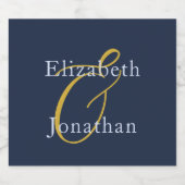 Étiquettes Pour Bouteilles De Liqueur Mariage bleu opulent (Étiquettes simples)