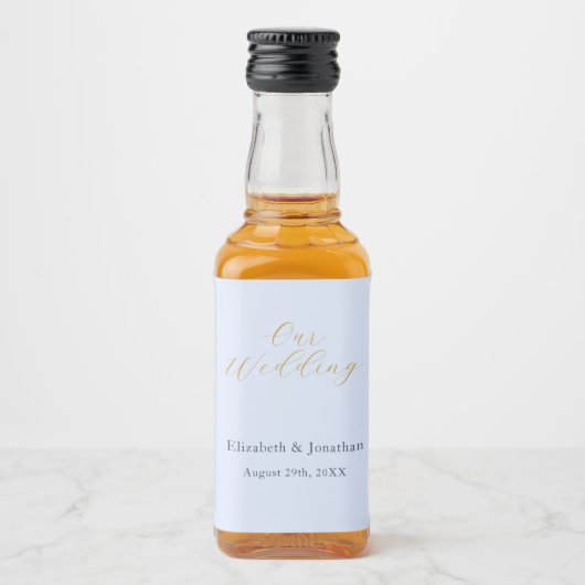Étiquettes Pour Bouteilles De Liqueur Mariage bleu opulent (Devant)