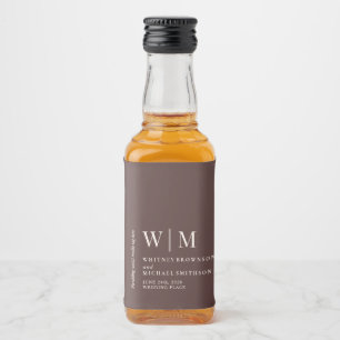 Étiquettes Pour Bouteilles De Liqueur Mariage Boisson Ivoire Brun Chocolat