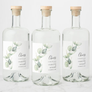 Étiquettes Pour Bouteilles De Liqueur Mariage botanique d'Eucalyptus