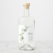 Étiquettes Pour Bouteilles De Liqueur Mariage botanique d'Eucalyptus (Devant)