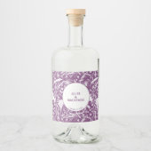 Étiquettes Pour Bouteilles De Liqueur Mariage botanique violet moderne (Devant)