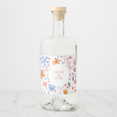 Étiquettes Pour Bouteilles De Liqueur Mariage d'aquarelle Flower Meadow (Devant)