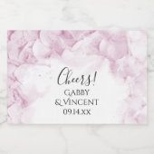 Étiquettes Pour Bouteilles De Liqueur Mariage d'aquarelle rose pâle (Étiquettes simples)