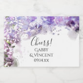 Étiquettes Pour Bouteilles De Liqueur Mariage d'aquarelle violet Lilac Fleurs (Étiquettes simples)