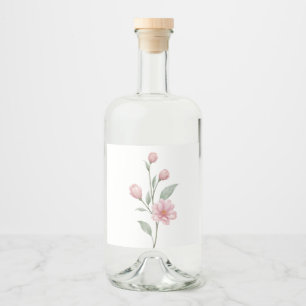 Étiquettes Pour Bouteilles De Liqueur Mariage de jardin d'été à la sauge rose florale él