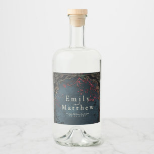 Étiquettes Pour Bouteilles De Liqueur Mariage d'élégance gothique victorienne