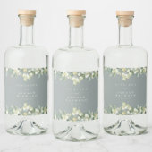 Étiquettes Pour Bouteilles De Liqueur Mariage d'hiver Seafoam Green Snowberry+Eucalyptus (Bouteilles)