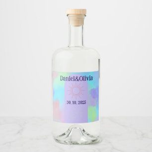 Étiquettes Pour Bouteilles De Liqueur Mariage doux violet profond