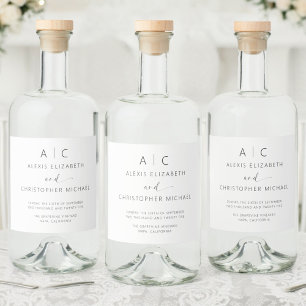 Étiquettes Pour Bouteilles De Liqueur Mariage élégant minimaliste moderne