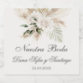 Étiquettes Pour Bouteilles De Liqueur Mariage espagnol Boho (Étiquettes simples)