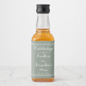 Étiquettes Pour Bouteilles De Liqueur Mariage Faveurs Sage Rustique Vert Script mignon M (Devant)