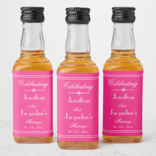 Étiquettes Pour Bouteilles De Liqueur Mariage Favors Noms Chic Élégant rose Mini